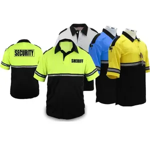 High Visibility Custom Tactical Polo T Shirt With Patch Security Staff Uniform P-0-L-I-C-E Polo T-Shirt