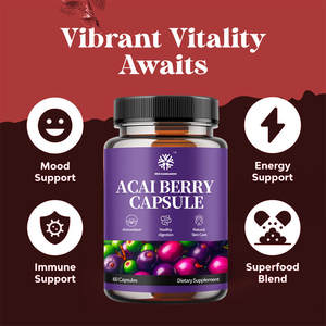 تسمية خاصة عضوي أكي بيري كبسولات مضادة للأكسدة مكمل عشبي للبالغين صحي الهضم التخسيس والعناية بالبشرة - Product Image 4