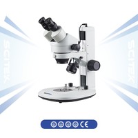 SCITEK Biological Microscope Trinocular Head Double-layer Mechanical Stage Finite Optional System Quadruple Nosepiece for Lab