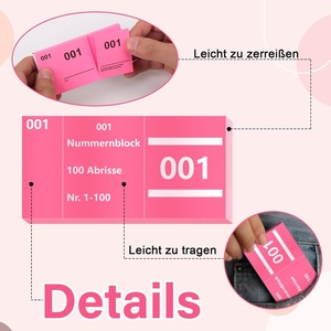Blocco di numeri da 1 a 100, numeri doppi, blocchetti numerati a strappo, numeratore per <span class=keywords><strong>tombola</strong></span>, premi per eventi, biglietti per lotterie, ricevute - Product Image 3