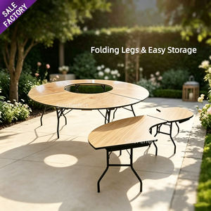 OEM ODM <b>Outdoor</b> Restaurant Wedding Round Catering Banquet Folding <b>Table</b> Durable Stable Foldable <b>Table</b> for <b>Outdoor</b> Parties - Product Image 3