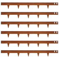 Borde de Jardín Metálico de Acero Corten, Rectangular, Acabado Natural, Dimensiones Personalizadas, Adorno Moderno con Tema Vegetal para Paisajismo
