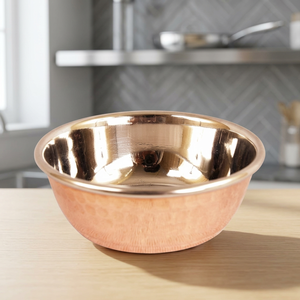 Tazón de Cobre Martillado Artesanal con Interior de Acero Inoxidable, Tazón Multiusos para Servir y Mezclar - Product Image 6