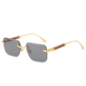 C121 Dernières tendances, lunettes de soleil de luxe italiennes pour hommes et femmes, monture sans bordure, dé<span class=keywords><strong>coupe</strong></span> diamant, verres dégradés UV400 - Product Image 5