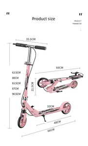 Trottinette pliable à deux roues pour jeunes, utilisation en ville et sur campus, pour enfants de 6 à 12 ans, cadre en acier, roues en PU de 6 pouces, hauteur réglable - Product Image 6