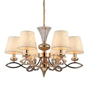 European style design for house french gold chain glass chandelier pendant lamp for living room