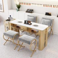 Ensemble table et chaise de manucure pour aspirateur de luxe léger Ensemble complet table de manucure simple double triple multifonctionnelle