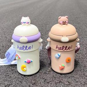 450ml all'ingrosso della fabbrica di LOVFE ragazze nuovo studente portatile all'aperto e la bottiglia di acqua per <span class=keywords><strong>bambini</strong></span> carino per i <span class=keywords><strong>bambini</strong></span> con la cinghia - Product Image 6