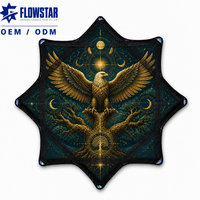 Bandana en coton personnalisé Flow Star, écologique, léger, impression sérigraphique, 62x62cm, service d'emballage personnalisé pour événements de club