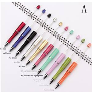 ปากกางานประดิษฐ์ DIY ทำจากพลาสติกหลายสีพร้อมช่องว่างลูกปัดชุบยูวีปากกาหมึกสีดำประดับลูกปัดสำหรับงานฝีมือ - Product Image 3