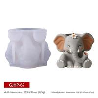 Moule en silicone Dumo pour bougie en forme d'éléphant, pot à fleurs, tasse en plâtre, tasse de rangement, outil diffuseur de parfum, cadeau pour la maison