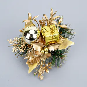 Simulation Pflanze Zweige Blumen Picks mit Ball und Geschenk ball Weihnachts baum Dekoration Anhänger