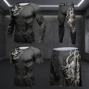 Venta al por Mayor de Rashguards de MMA y BJJ, Diseño Personalizado, Elegantes, Compresivos, Manga Larga, Spandex/Poliéster, UPF50+, 220g, Digitales, para Hombre - Product Image 3