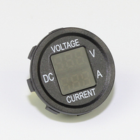 Voltmeter/Ammeter Plastik 2-in-1 12V DC dengan Layar Digital LED Biru, Multimeter untuk Mobil, Truk, dan RV