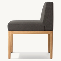 Fauteuil en teck haut de gamme pour hôtel, villa, cour, parc, mobilier d'extérieur, design moderne, chaise de salle à manger en bois massif, non pliable