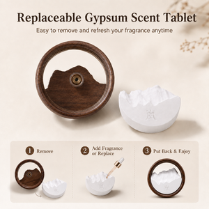 Siyah Ceviz Ahşap Araç Kokusu Klipsi, Değiştirilebilir Alçı Kokulu Tablet ile Uçucu Yağlar için - Product Image 4