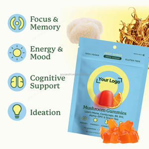 Private Label Vegan senza zucchero agli agrumi Gummies ai funghi con criniera di leone <span class=keywords><strong>Cordyceps</strong></span> Nootropic encefalo integratore - Product Image 2