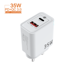 India Eco-Friendly PD35W Cargador rápido Adaptador de corriente A + <span class=keywords><strong>C</strong></span> Tipo <span class=keywords><strong>C</strong></span> 35W Cargador de pared con pantalla LED y protección OTP - Product Image 4