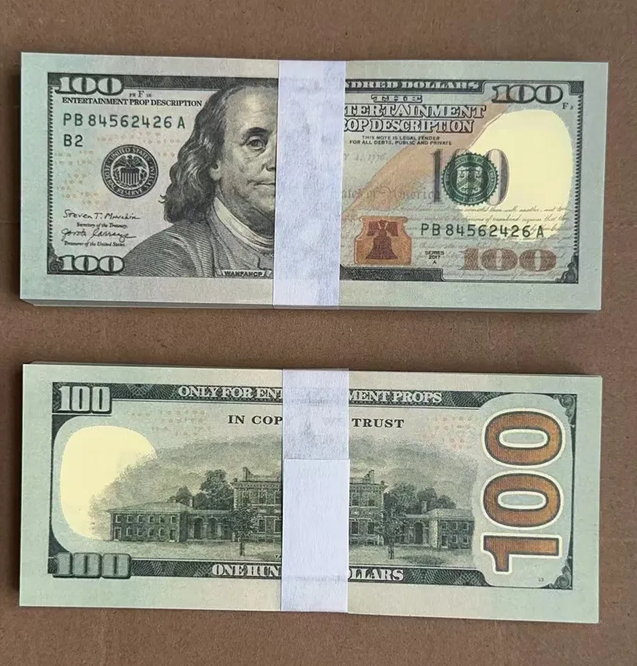 Wholesale Movie Prop Supplies Simulation Paper Props 100 Dollar Spray Pistol Toy Banknotes High Quality Prop Money