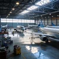 Hangar d'avion préfabriqué AISC, structure en acier