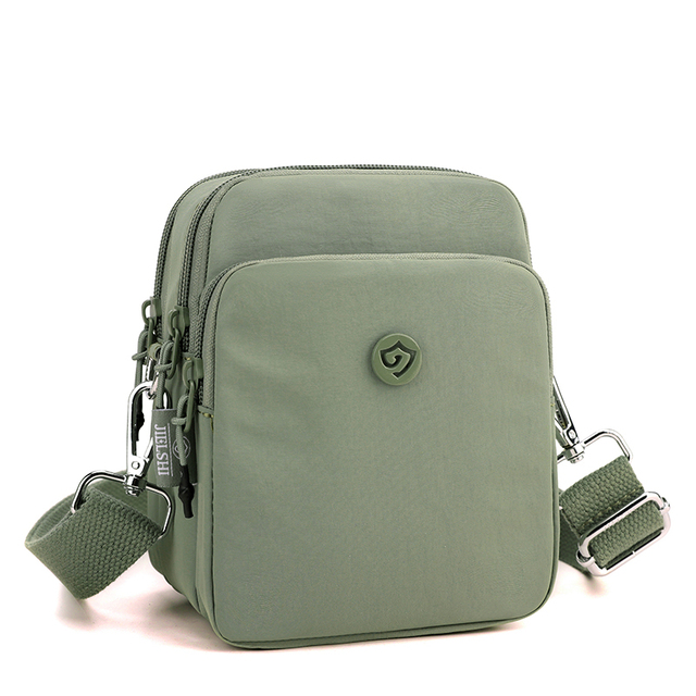 Stylish Multi-Function Waterproof Nylon Crossbody Sling Mobile Phone Bags Fashionable Solid Zipper Men's Women's National Style
