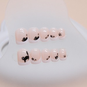 R859 Cartoon Schwarze Katze Französische Kurze Eckige Aufklebenägel Großhandel Niedlicher Kätzchen-Stil Premium ABS Sofort Lieferbar - Product Image 4