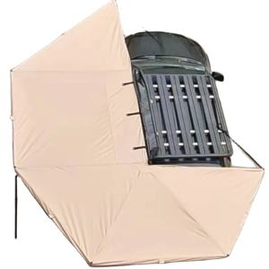 Auvent latéral de voiture XL <span class=keywords><strong>270</strong></span> degrés autoportant en toile avec double bras, design pliable imperméable toutes saisons - Product Image 3