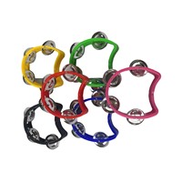 Conjurer KTV Power Tambourin en plastique Cloche à main 5 Instruments de musique de couleur pour jouer au style Harmonica