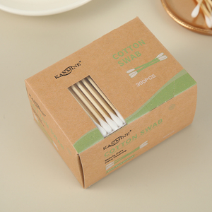 Kanmine Bastoncini di Cotone Ecologici Biodegradabili 300 Pezzi con Bastoncino in Bambù e Scatola in Cartone di Pelle Bovina Multiuso - Product Image 2