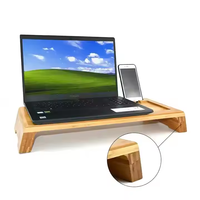 Support multifonctionnel réglable en bambou naturel pour ordinateur portable, organisateur de livres, moniteur, pour mobilier de bureau