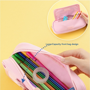 Trousse à crayons transparente rose Deli BC223 avec <span class=keywords><strong>film</strong></span> flash, grande capacité, sac de papeterie multifonction pour filles, lot de 192 pièces par carton, meilleur prix - Product Image 6