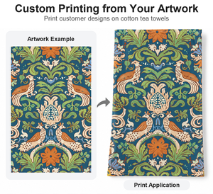 Essuie-tout suspendu personnalisé en 100 % coton avec motifs imprimés, étiquettes de marque et tissu absorbant lavable en machine - Product Image 5
