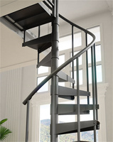 CBMmart Escalier en colimaçon en acier forgé noir personnalisé au design antique pour petit espace