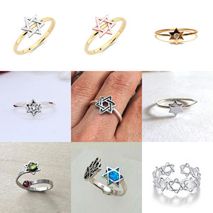 Özel Cz taş zirkon ayarlanabilir <span class=keywords><strong>David</strong></span> yıldız takı yüzük 925 ayar gümüş yıldız <span class=keywords><strong>David</strong></span> yüzük kadınlar için - Product Image 3