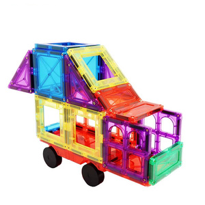 60 pièces de briques magnétiques pas chères en ABS 3+, ensemble de tuiles magnétiques pour enfants, blocs de construction magnétiques <span class=keywords><strong>Playmags</strong></span> - Product Image 3