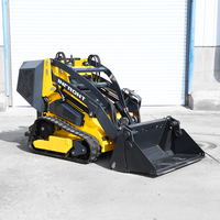 Pengiriman Gratis 1 ton 1000kg Mini Front Loader 25Hp Mesin Briggs Stratton Skidsteer Stand Attachments Mini Crawler Skid Steer