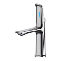 Robinet de lavabo moderne minimaliste à levier unique, bec conique, corps incurvé, en alliage de zinc chromé poli