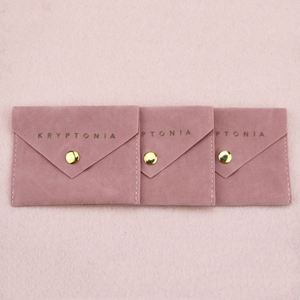 Pochettes à bijoux en velours personnalisées, sacs enveloppe pliables, sacs cadeaux pour ranger bagues, bracelets, colliers, boucles d'oreilles - Product Image 3