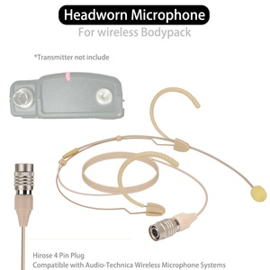 Micrófono de diadema de alta gama con doble auricular para Shure, Sennheiser, <span class=keywords><strong>AKG</strong></span>, MiPro, Audio Technica, 4 pines TA4F, 3 pines TA3F, 3.5mm - Product Image 4
