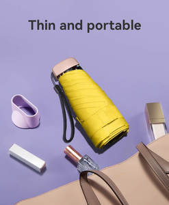 Sombrilla Plegable de Bolsillo, Protección UV, 5 Pliegues, Portátil, de Viaje, Verano, Súper Mini, Ligera, en Caja Dorada - Product Image 4