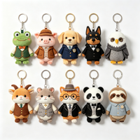 Porte-clés en peluche personnalisé en forme d'animal, jouet en coton PP doux, conception OEM ODM, cadeau de fête