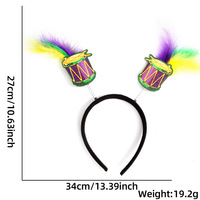 Serre-tête Mardi Gras avec tissu pailleté et plastique pour défilé de fanfare de Samba, plumes décoratives pour le carnaval brésilien