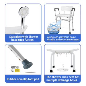 Chaise de bain rétractable réglable en hauteur en alliage d'aluminium durable et antidérapante <span class=keywords><strong>pour</strong></span> personnes âgées et femmes enceintes - Product Image 3