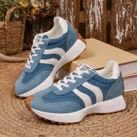 Soldes Exceptionnelles 2026 – Baskets Plateformes Rétro Color Block à Lacets pour Femme, Idéales pour le Sport et le Quotidien, Collection Printemps-Été