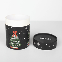 Boîte cylindrique en papier personnalisée pour Noël, emballage cadeau rigide rond pour diffuseur de parfum, bougie, boîte en papier imprimée OEM