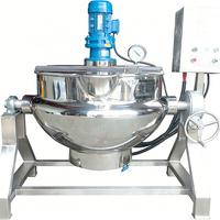 Marmite électrique basculante YYHB 500L avec cuve de mélange en acier inoxydable 304 de qualité alimentaire et grattoir en PTFE, puissance 12/18/27kW pour sauces et pâtes