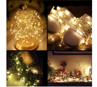 Guirlande lumineuse LED flexible à piles avec fil de cuivre, effet ciel étoilé, pour décoration extérieure et intérieure, mariages, gâteaux floraux, demandes en mariage, fêtes romantiques
