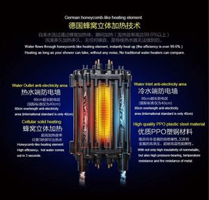 Chauffe-eau électrique instantané, élément chauffant en nickel-chrome, 2-14 kW, 220 V, 240 V, 110 V, 380 V, économie d'énergie - Product Image 3