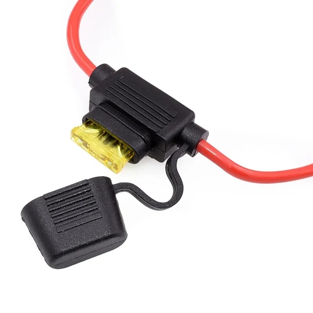 Mini 32V Waterproof Auto Fuse Holder Copper Contact Welding Mount 18/16/14/12/10AWG Car Blade Fuse Plastic 2A-35A 6ka Breaking