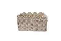 Panier rectangulaire en corde de papier écologique avec poignées, support robuste en fer intégré, tressé, moderne, simple, multi-usage pour la maison